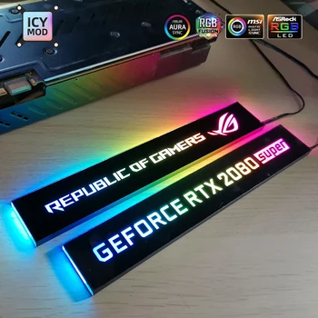 RGB GPU Šoninis Pritaikoma A-RGB VGA Apdailos Vaizdo plokštė Padengti Pritaikyti 5V3PIN/12V4PIN AURA Aušintuvas Užsakymą Apšvietimo Valdyba
