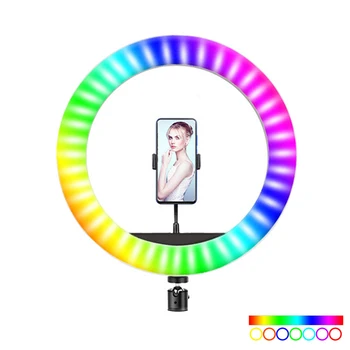 RGB LED Selfie Apvali Lemputė USB RingLight su Telefono Įrašą Fotografijos Apšvietimo Telefonas Fotografijos Vaizdo Makiažas Lempos