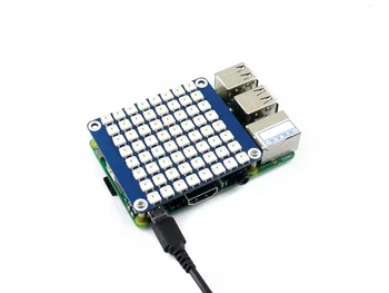 RGB LED SKRYBĖLĘ (B) Spalvinga Ekrano Modulis 8*8 RGB Led Matricos visų versijų Aviečių Pi kontroliuoja vienas signalas pin 800kbps