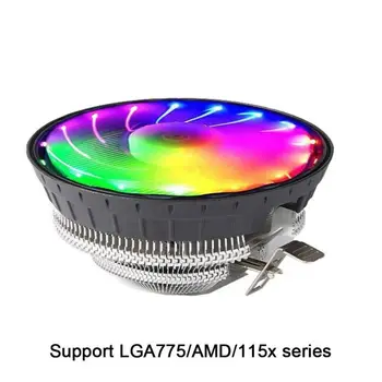 RGB LED Spalvinga Šviesos Heatsink Ventiliatorius Silent CPU Aušintuvo Aušinimo Ventiliatorius skirtas LGA 775/1155/1156 AM2/AM3 Serijos Staliniai kompiuteriai Accessor
