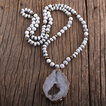 RH Mados Bohemijos Papuošalai Natūralių Akmenų ir Kristalų Su pusbrangių Lašas Boho Karoliai Moterų Dropship