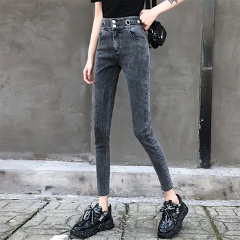 Ripped jeans kankina džinsai moterims nelaimę džinsai Medvilnės Skalbiniai Kulkšnies Ilgio Kelnės Reguliariai