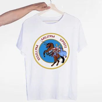 Riteris tamplierius Balto Print T Shirt Vasaros Nauji vyriški O-Kaklo Marškinėlius trumpomis Rankovėmis Hipster Grobis Harajuku vyriški Drabužiai
