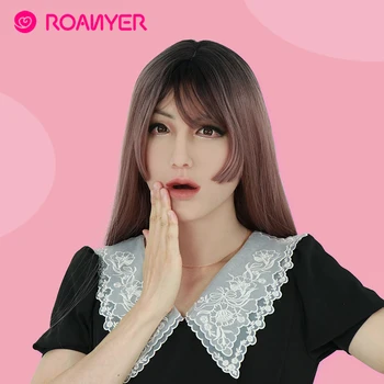 Roanyer Crossdressing Silikono Kaukė Gali Moterys Kaukė Crossdresser Cosplay Kostiumai, Vyrų Ir Moterų Transseksualų Shemale