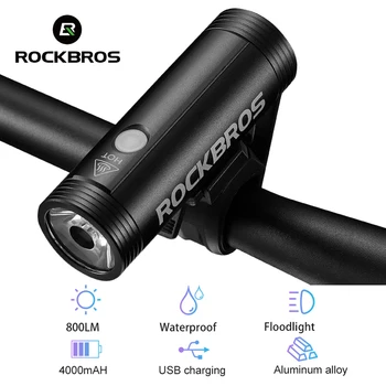 ROCKBROS 400/800 Liumenų Dviračio Priekinis Žibintas Rainproof Dviračių LED Light Žibintuvėlis USB Įkrovimo MTB Kelių dviratį priekinis žibintas Prožektorius