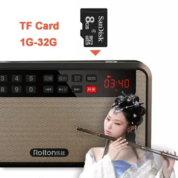 RoltonT60 MP3 Grotuvas Stereo Mini Nešiojamos Garso Garsiakalbiai FM Radijas Su LED Ekrano Parama TF kortelę Muziką LED Žibintuvėlis