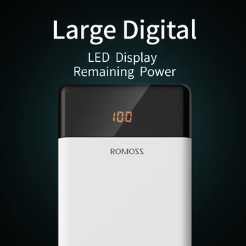ROMOSS LT20 Galia Banko 20000mAh Dual USB Powerbank Išorės Baterija Su LED Ekranas, Greitas Nešiojamų Įkroviklio Xiaomi 