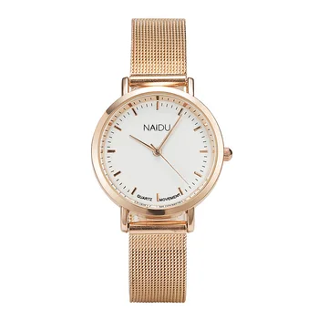Rose Aukso Nerūdijančio Plieno Moterų Laikrodžiai Mados Paprasta Moteris Kvarco Žiūrėti 2019 Ponios Atsitiktinis Laikrodžius, Kurių Akies Dirželiu Laikrodis
