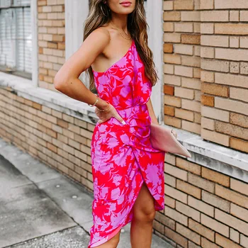 Rožinė Bodycon Tvarstis Suknelė Moterims Vestidos 2020 Metų Vasaros Seksualus, Elegantiškas Vieno Peties Midi Įžymybė kilimo ir tūpimo Tako Šalis Suknelės