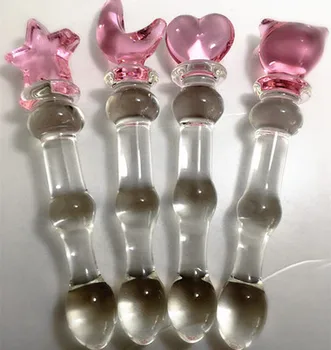 Rožinė Kristalų Analinis Granulės Butt Plug Stiklo Dildo Makšties ir Išangės Stimuliavimas Analinis Kaištis Seksualus, Egzotiški Žaislai Moterų Aksesuarų Rinkinys