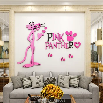 Rožinė pantera interneto įžymybė kambarį apdailos ins stiliaus miegamojo puošmena merginos širdį bendrabutyje 3d sienų lipdukai