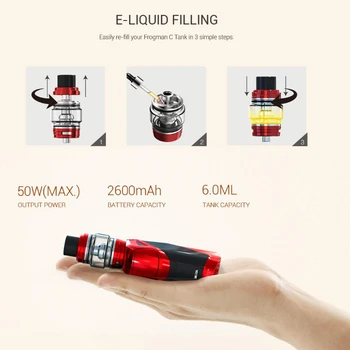 [RU Laivybos]Vape Elektroninių Cigarečių Komplektas, 2600mAh Build-In Baterijos Vaptio Ironclad Rinkinys 50W Starter Kit 6.0 ml Purkštukai Vape Pen