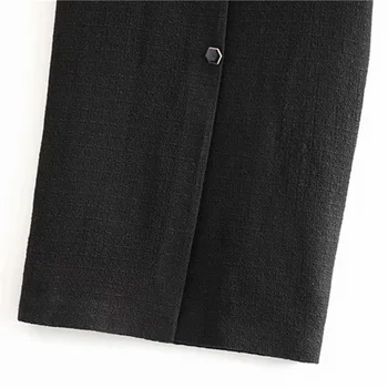 Rudenį 2019 moterų naujas pleistras kišenėje sijono apačia padalinti vieną krūtinėmis stora sijonas tekstūros tiesus vamzdis vidurio ilgio sijonas 08592795