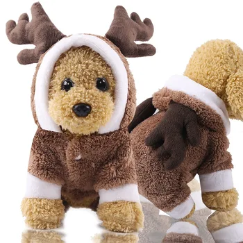 Rudenį ir žiemą, Kalėdų keturkojo storų drabužių, vilnos šiltas mygtukai šunų drabužius naminių kačių drabužių reikmenys Teddy