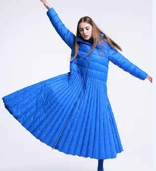 Rudenį ir žiemą stiliaus Sijonas ilgas, žemyn striukė moterims specialios Konstrukcijos kailis Blue plus size parkas moterų ir priežastinis šiltas dėvėti wq92