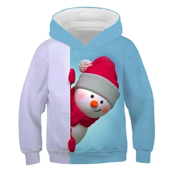 Rudenį Kalėdų Hoodies 3D Vaikams Drabužių Mergaičių, Merginų drabužių Puloveriai Berniukas Palaidinės 4-14 Y Šiltas megztinis Mielas Sniego Viršūnes