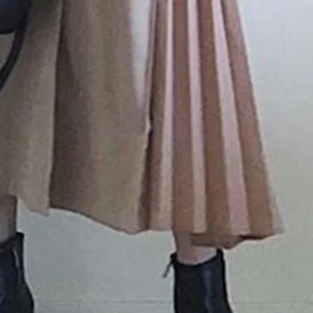 Rudenį Korėjos Suknelė Moterims, Vienas Gabalas 2020 M. Rudenį Prašmatnus Kratinys Plisuotos Ilgos Suknelės Nėriniai-Up Asimetrinė Aukšto Liemens Apdaras Vestidos