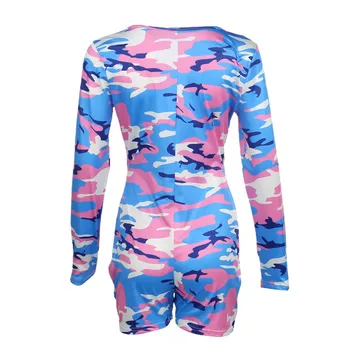 Rudenį, Pavasarį Moteris Seksuali Pižama Suaugusių Moterų Sleepwear Jumpsuit Bodysuit Šortai Romper Leotard Ilgomis Rankovėmis Bodycon Jumpsuits