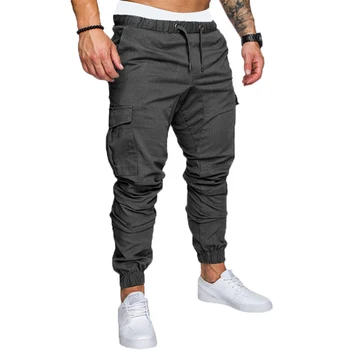 Rudenį Vyrų Kelnės Hip-Hop Haremas Poilsiu Kelnes 2020 Naujos Vyriškos Kelnės Mens Kietosios Multi-pocket Krovinių Kelnės Skinny Fit Sweatpants