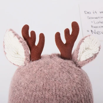 Rudenį, Žiemą Animacinių Filmų Vaikams Megzti Skrybėlę Kūdikis, Kalėdų Elnias Storas Šiltas Vilnos Skrybėlę Kalėdų Dovana Vaikams Beanies