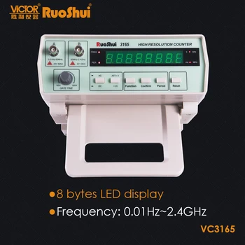 RuoShui VC3165 Benchtop Highe Dažnio Matuoklis, Rezoliucija Metrų 2.4 GHz 8 skaitmenų LED skaitmeninis cymometer AC DC Elektros