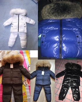 Rusijos Žiemos Žemyn Kostiumas Super Šiltas Vaikams Žiemos Kostiumai Berniukams Mergina Antis Žemyn Striukė Drabužių Nustatyti Vaikų Sniego Dėvėti