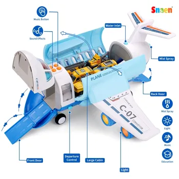 Rūkas Sterilizacija Saugojimo Transporto Lėktuvas Krovinių W/6 Nemokama Varantys Diecast Konstrukcijos Transporto Priemonės Ir Playmat Vaikams Žaislas Reaktyvinis Lėktuvas W/Light & Sou