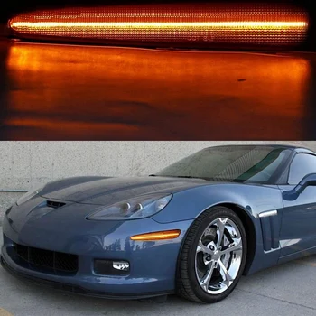 Rūkyti Objektyvas Gintaro LED Dinaminis Priekiniai Posūkio Signalo, Šoniniai Gabaritiniai Žibintai Chevy C6 Chevrolet Corvette C6 2005-2013