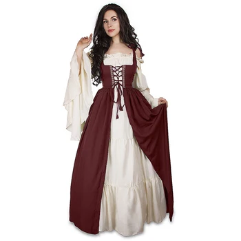 S-6XL Viduramžių Suknelė Cosplay Halloween Kostiumai Moterims Palace Karnavalas Šalies Nuslėpti Princesė Moterų Vestido Drabužius, Plius Dydis