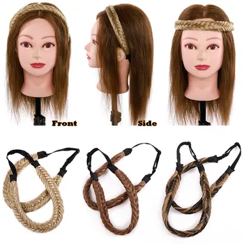 S-noilite Fishbone Nerijos Twist Elastingas Plaukų Lankelis Su Reguliuojamu Diržu Sintetinių Moters Plaukų Stiliaus Pintas Lankelis Hairpiece