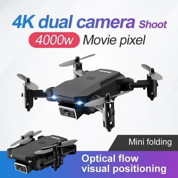 S66 Dual Camera FPV Drone HD Plataus Kampo Kamera 4K Dron WiFi Kameros Tranai Aukštis Išlaikyti RC Quadcopter Mini Drone Berniukas Žaislai Dovana