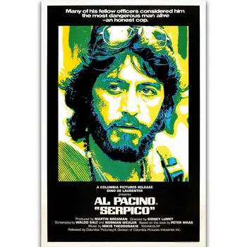 S759 Serpico Al Pacino Klasikinis Filmas Šilko Meno Plakatas Sienos Meno Tapybos Spausdinti Ant Šilko, Drobės Plakatas Namų Puošybai