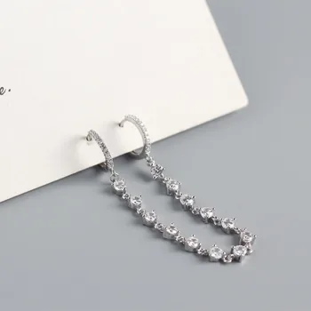 S925 sterlingas sidabro mados žavesio prabanga kutas kristalų moterų auskarai ausies sagtis asmenybės sidabro auskarai papuošalai