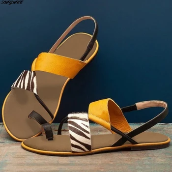 SAGACE 2020 Ponios Sandalai Zebra Modelio Vasarą Butas Aukštakulnius Sandalus Atsitiktinis Paplūdimio Sandalai Moterims Spausdinti Įrašą Tne Sandalai