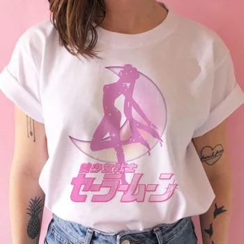 Sailor Moon drabužius t-shirt moterims, ulzzang tumblr pora grafinis tees moterų streetwear marškinėlius kawaii tumblr