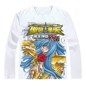 Saint Seiya T-Shirt Multi-stiliaus ilgomis Rankovėmis Marškinėliai Seinto Seiya Pegasus Seiya Riteriai Zodiako ženklas Vandenis Camus Cosplay Marškinėliai