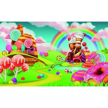 Saldainiai Parkas Candyland fotostudijos fono Vinilo audiniu Aukštos kokybės Kompiuteris spausdinti šalis backdrops