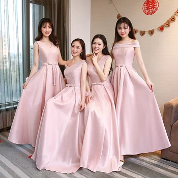 Saldus Atminties Nėrinių Satino Bridesmaid Suknelę 2019 Nauji Ilgi Bridesmaid Dresses Sesuo Metinės Šalis Suknelė A2365