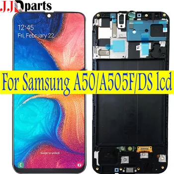 Samsung Galaxy A50 SM-A505FN/DS A505F/DS A505 LCD Ekranas Jutiklinis Ekranas skaitmeninis keitiklis komplektuojami Su Rėmo Samsung A50 LCD