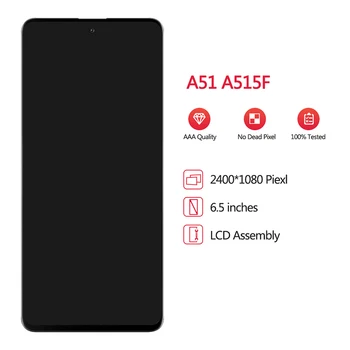 Samsung Galaxy A51 LCD Ekranas Jutiklinis Ekranas skaitmeninis keitiklis Asamblėjos SM A515F A515 51 515F Sm-A515F Testas