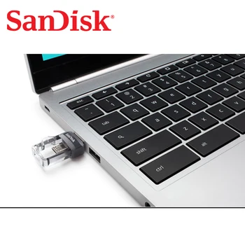 SanDisk OTG USB Flash Drive 16GB 32GB USB 3.0 Dual Mini Pen Drives 128GB 64GB PenDrives PC ir 