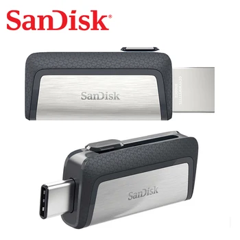 SanDisk SDDDC2 dual usb otg, flash pendrive 16gb 32GB 64GB 128G 256g memoria de ekstremumų tipo c flashdrive 3,1 memoria de garfildas