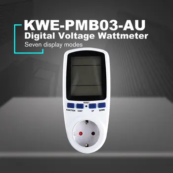 Sandėlyje! KWE-PMB01 Kištuko Lizdas, Skaitmeninis Įtampos Wattmeter Energijos Suvartojimas Vatų Energijos Skaitiklis AC Elektros Analizatorius Stebėti