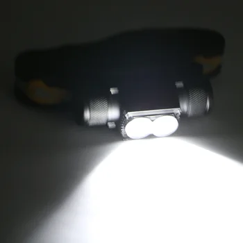 Sanyi D25 XM-L2 LED Mini priekinis žibintas priekinis Žibintas, 6-Mode USB Įkrovimo 18650 Žibintuvėlis Kempingas Medžioklės Priekinės Galvos Žibintų Žibinto Lemputė