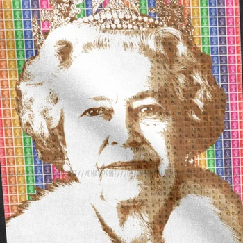 Scrabble Karalienė Vaivorykštė vyriški T Shirts Karalienė Elžbieta II Britų Karališkoji Karūna, Juokingi Marškinėliai, Apvalios Apykaklės Marškinėliai 6XL