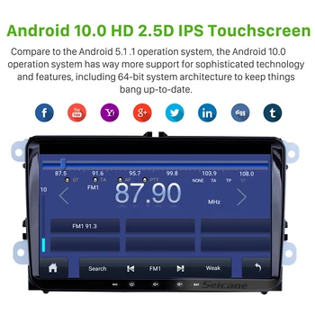 Seicane Android 10.0 2 din Automobilio Radijo, GPS Multimedijos Grotuvas, Skirtas VW/Volkswagen/Golf/Passat/b7/b6/Skoda/Seat/Octavia/Polo/Tiguan