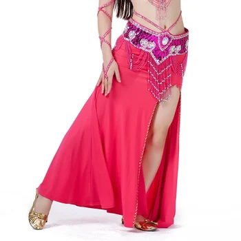Seksualių Profesionalių šokėjų Sijonas Moterims Pilvo Šokio Kostiumas su Plyšio Modalinio ir Medvilnės Sijonas, Suknelė