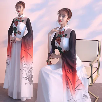 Seksualus Siuvinėjimo Kinijos Tradicinės Moterų Cheongsam Suknelė Vestidos Chinos Rytų Elegantiškas Gėlių, Vestuvių Suknelės, Šaliai, Suknelės