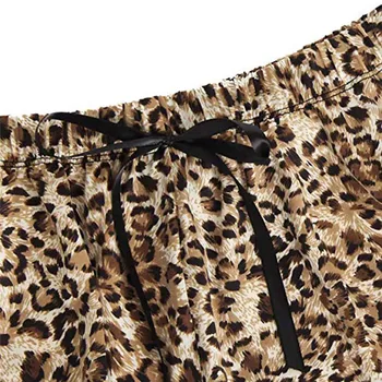 Seksualus Sleepwear Nustatyti Diržas Sleepwear apatinis Trikotažas Nėriniai, Leopardas spausdinimui Apatiniai Ir Šortai Pajama Nustatyti bayan gecelikler