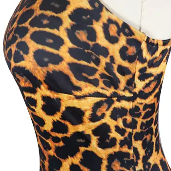 Seksualus Spagečiai Dirželiai Moterų Suknelė Leopardas Spausdinti Rankovių Su Diržo Ilga Suknelė Vestidos 5 Spalva Plus s-3xl